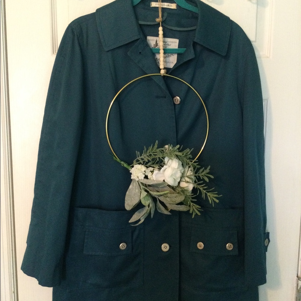 Vintage Teal Misty Harbor All Weather Pea Coat - Picture 14 of 16